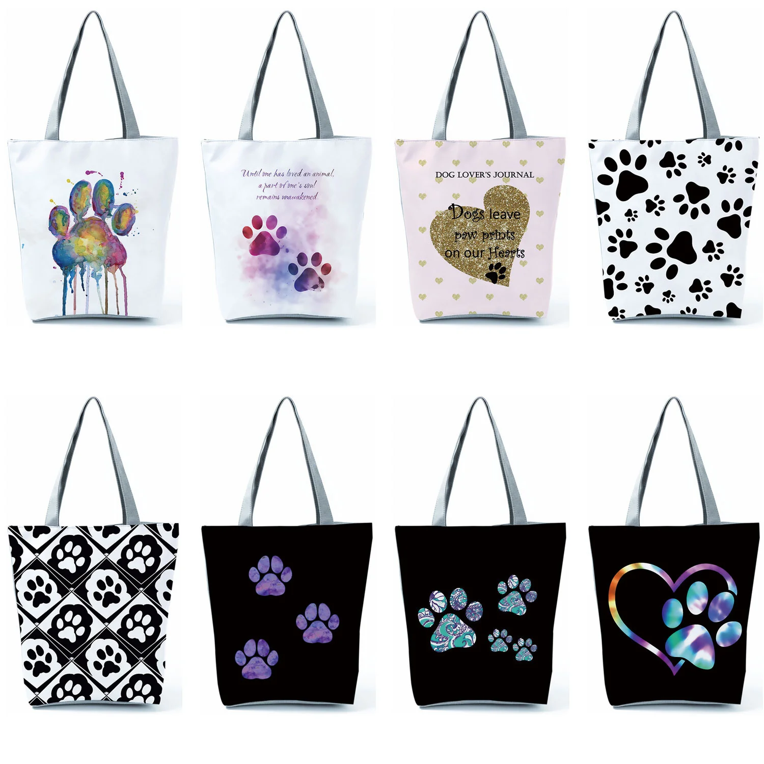 

Fashion Dogs Paws Handbags Printed Love Dogs Shopping Bag Casual Women Shoulder Bag Summer Kawaii Female Tote Custom Pattern
