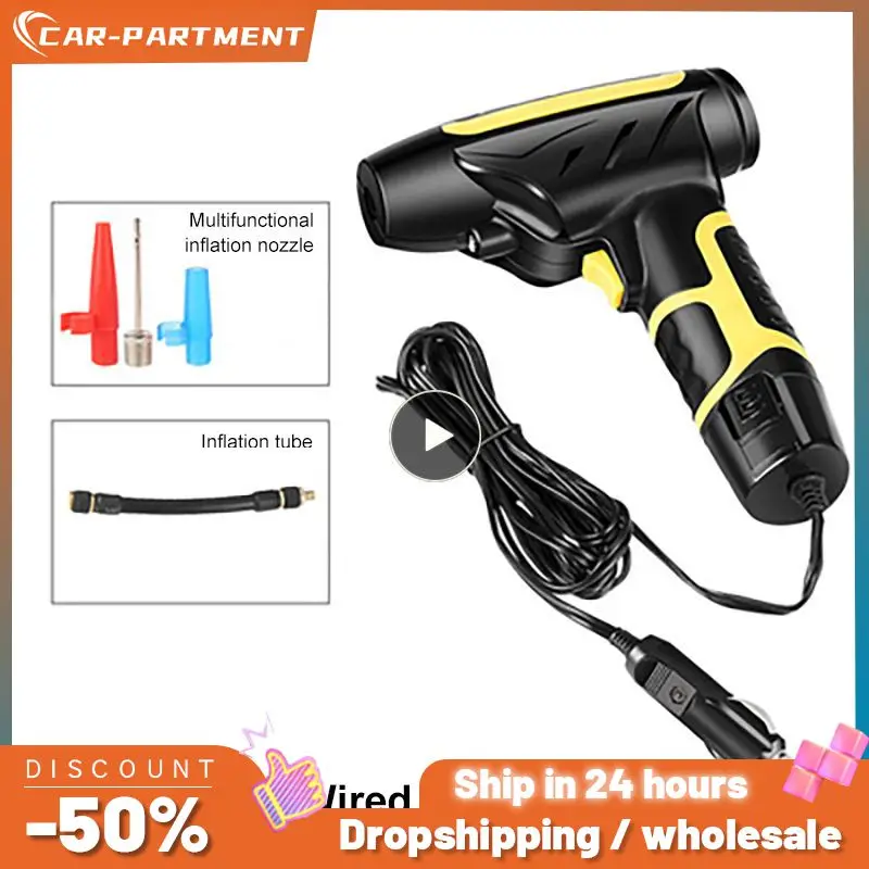 

Portable Air Compressor 120w Rechargeable Car Tire Inflator Led Light Smart Digital Display Air Pump Car Accessories