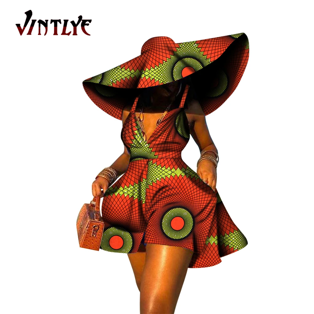 Женское летнее платье платья с Африканским принтом сексуальное короткое без