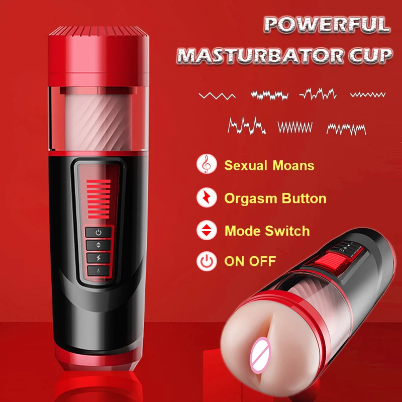 7 Adjustable Modes Automatic Male Masturbator Cup Thrusting Rotating Vaginal Mouth Pocket Pussy Strokers Massage Adult Sex Toys