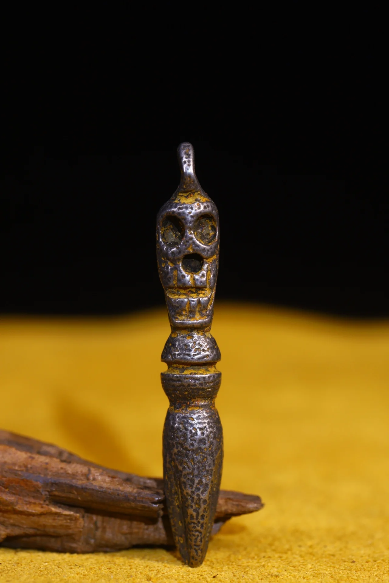 2-дюймовая коллекция тибетского храма старая голова черепа Тианти Дордже Ваджра