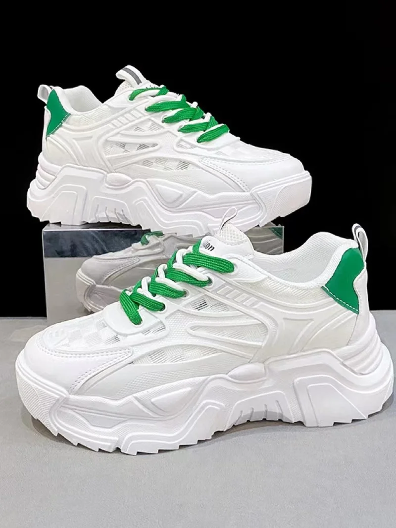 

Женские кроссовки на толстой подошве, Белые Повседневные кроссовки на шнуровке, спортивные кроссовки на платформе, Осень-зима 2022