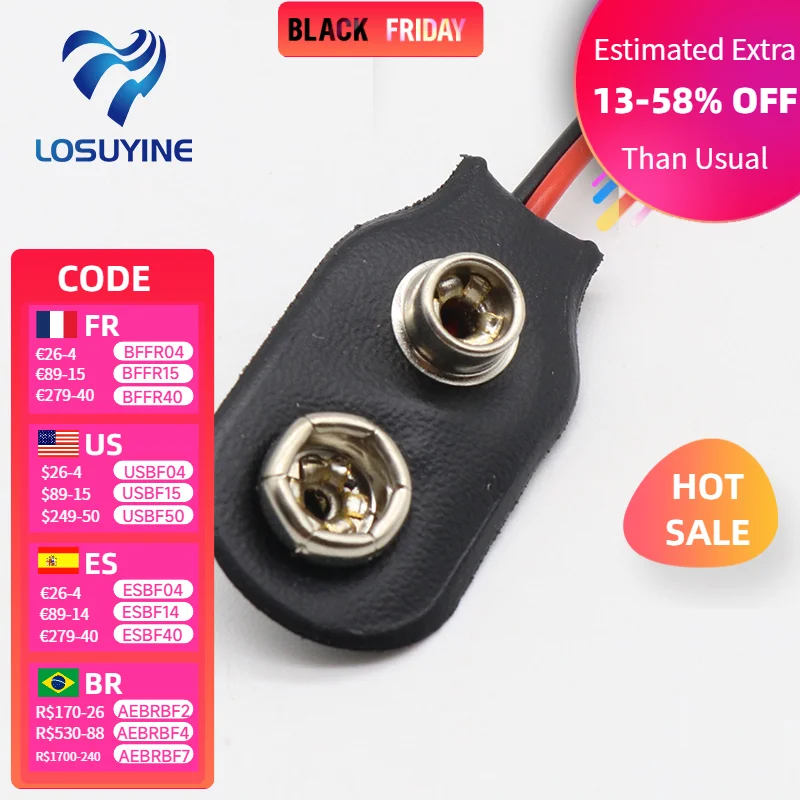 

100 шт./лот 9 в разъем для аккумулятора 9 в защелкивающийся проводной ПВХ мягкий кожаный держатель для аккумулятора