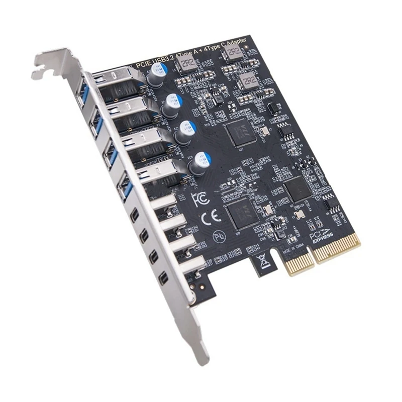 Карта USB 3.2 PCIe X4 к Gen2 20 Гбит/с 8 портов (4USB A + 4Type C) адаптер-конвертер карта расширения
