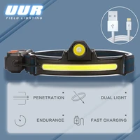 new release induction headlamp xpgcob led head lamp with built in battery flashlight usb rechargeable 3 6 modes head torch