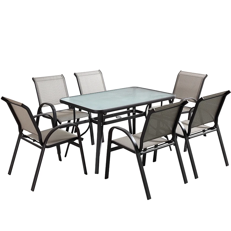 

TT Spring Outdoor Desk-Chair Courtyard Aluminum Alloy Mesh Chair Hotel Outdoor Leisure Coffee Table and Chair Combination