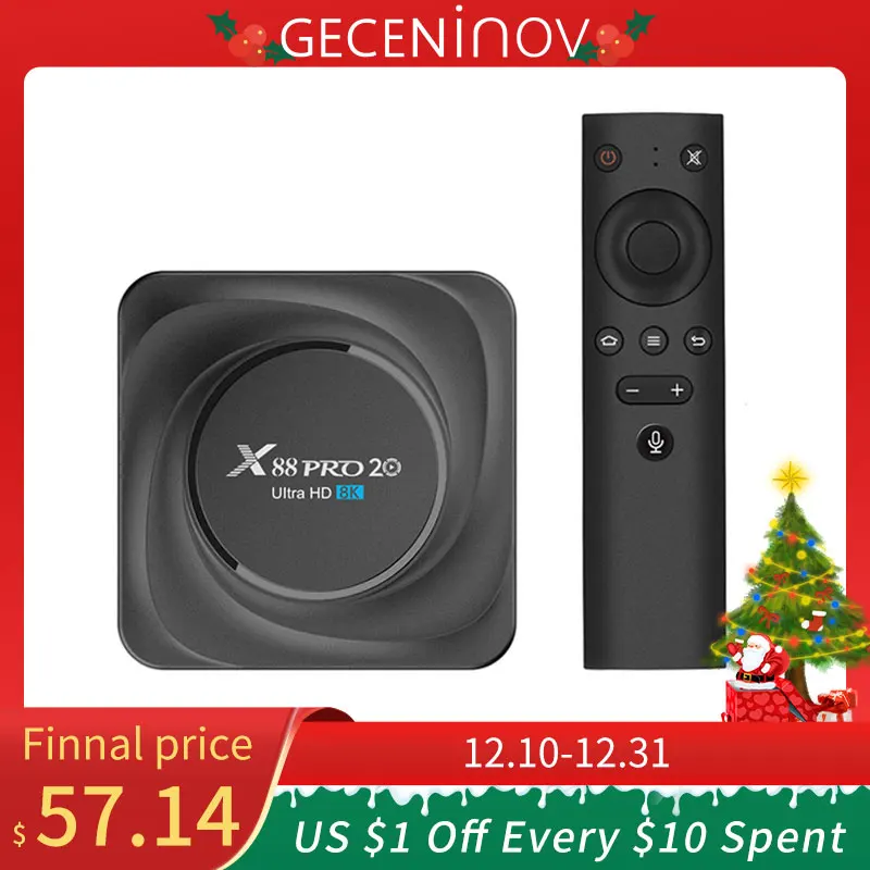 

X88 Pro 20 TV Box RK3566 Android 11.0 8G 64GB 128GB 8K New Smart TV Box Support Wifi 2.4G/5G Media Player Home Android TV BOX