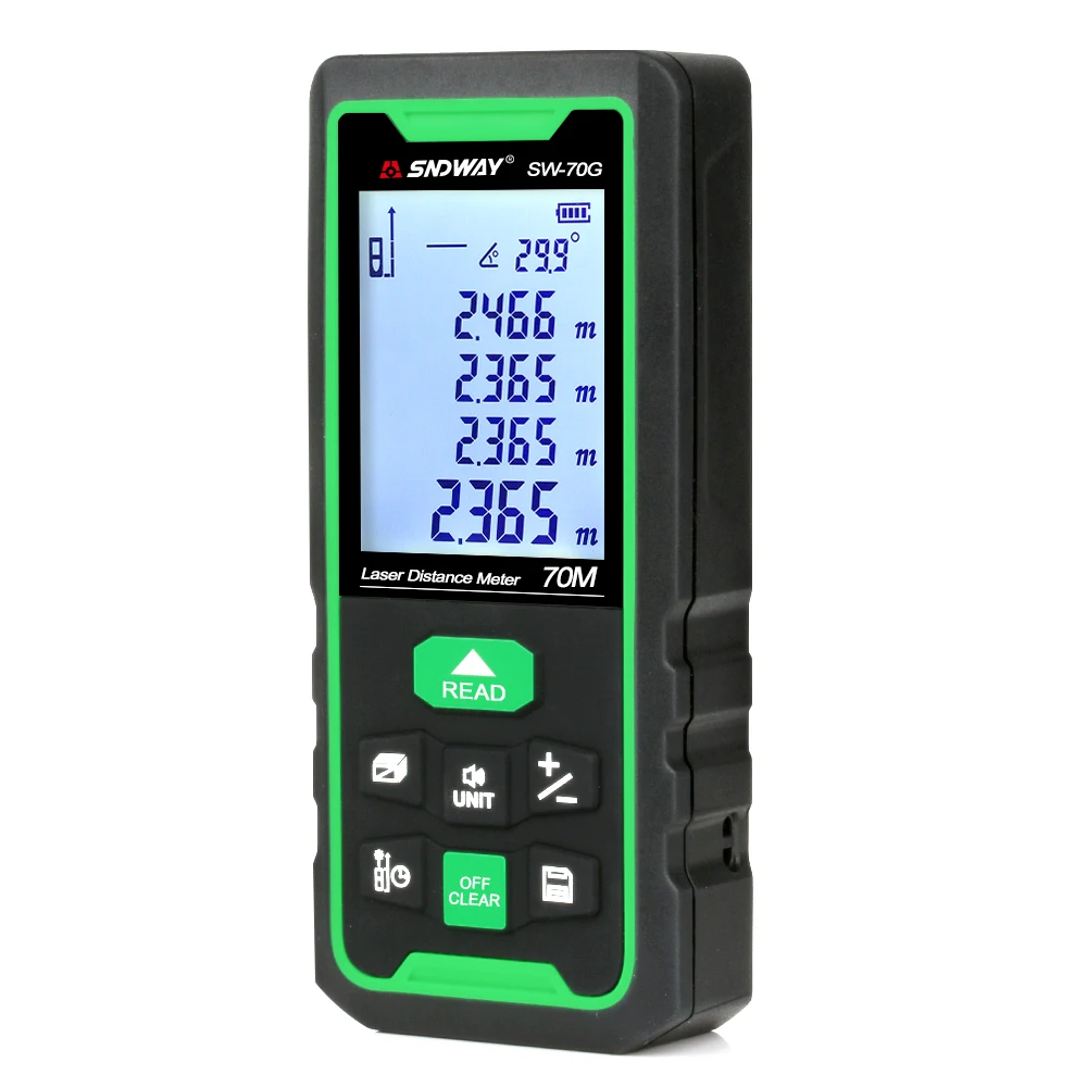 

SNDWAY Laser Rangefinder Green Laser Distance Rangefinder Digital Range finder Laser Tape Distance Ruler Sensor Distance Meter