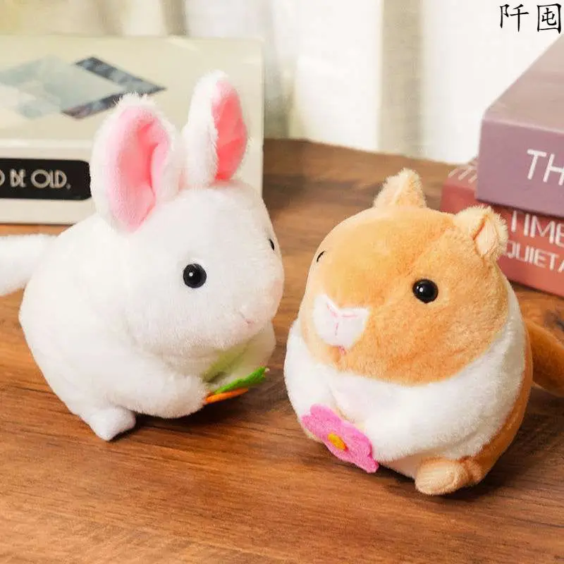 

Kawaii хвост ваггирующая Кукла Кролик хомяки плюшевые игрушки, которые били их хвосты, натягивая на нитку без использования батарей