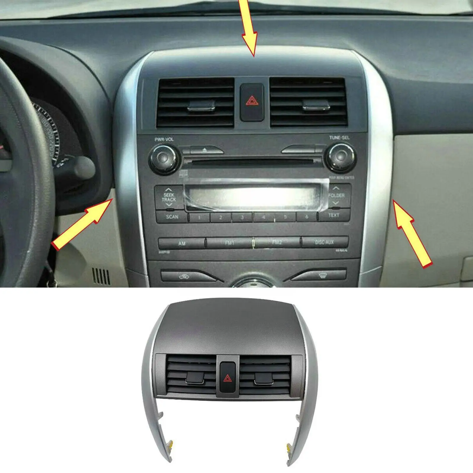 1 шт. Центральная решетка A/C для вентиляционных отверстий для Toyota Corolla 2008-2011 2012 2013 L9S4