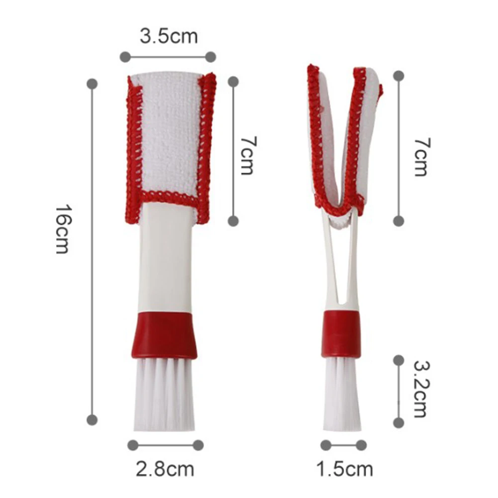 

Microfiber+PP+PE Car Cleaning Brush Accessories Auto Air Conditioner Vent Blinds Brush Cloth Cleaner White&Red