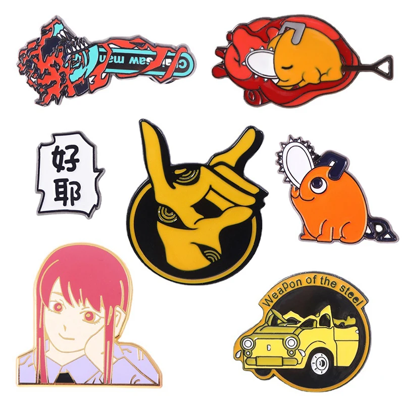 

Anime Chainsaw Man Metal Pins Cute Things Enamel Pins Badges on Backpack Manga Cosplay Pochita Brooch Jewelry Gifts for Fans
