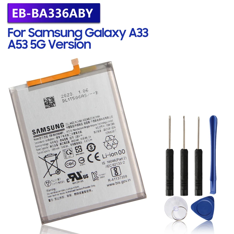 

Replacement Battery EB-BA336ABY For Samsung Galaxy A33 A53 5G A5360 SM-A5360 Rechargeable Phone Battery 4860mAh
