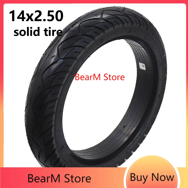 

Thickened Explosion Proof 14 Inch 14x2.50 Solid Tire Fits 14x2.50 Electric Bike Scooter Non-Pneumatic Rubber Tire