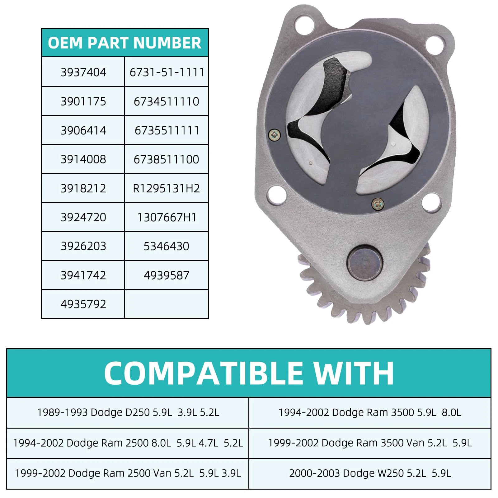 4939587 Масляный насос для двигателя Cummins 5 9 л 3 4BT 6BT Dodge Ram 2500 3500 W250 D250 DAF 45 55 LF45 LF55 чехла