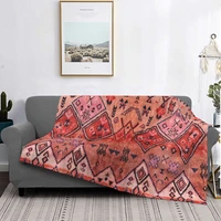 bohemian farmhouse fashion oriental moroccan pattern style blanket flannel textile decoration multifunctional warm blanket
