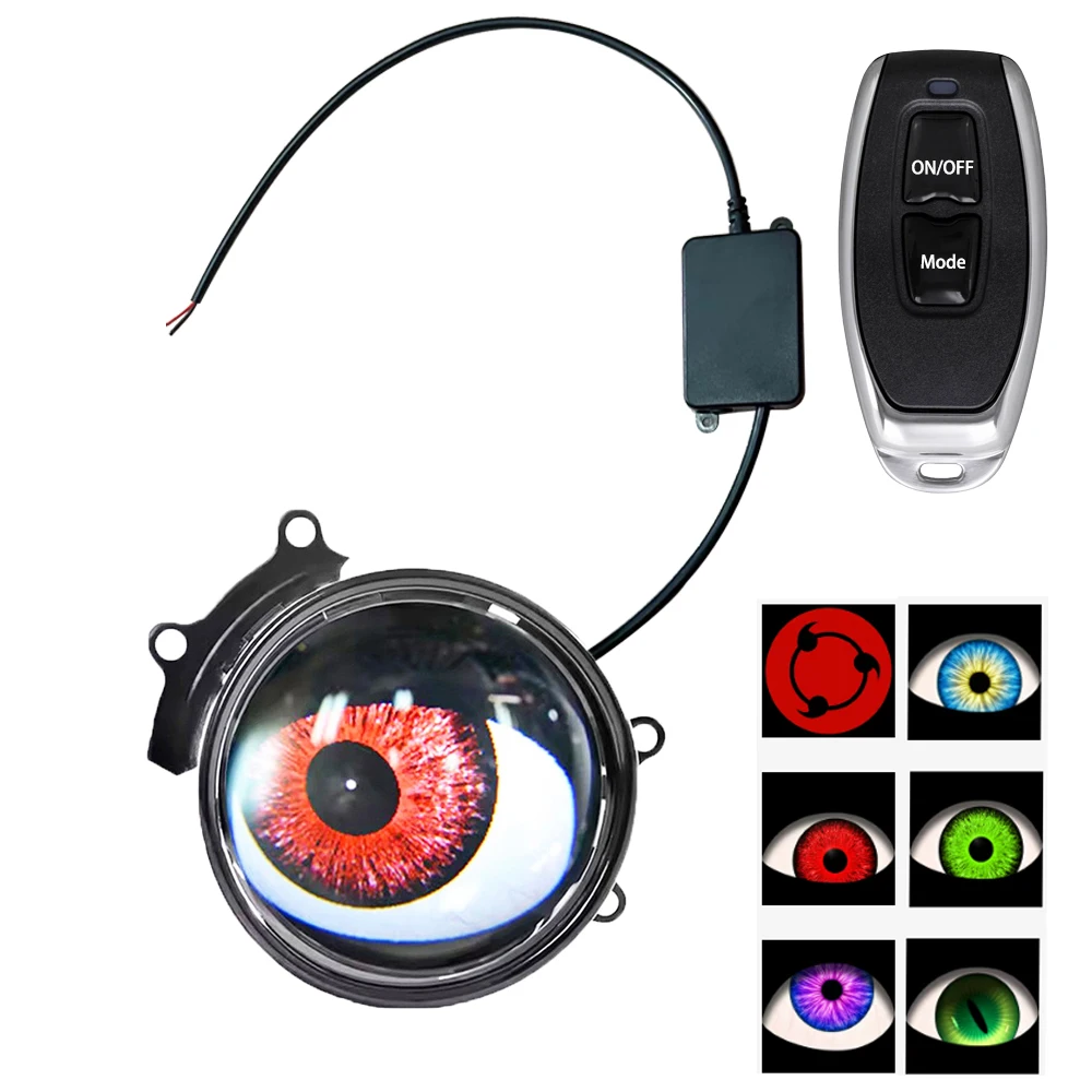 

3-дюймовые светодиодные автомобильные динамические фонари Devil's Eye 12 В с дистанционным управлением, комплекты для модернизации глаз, фара в сборе, автоаксессуары