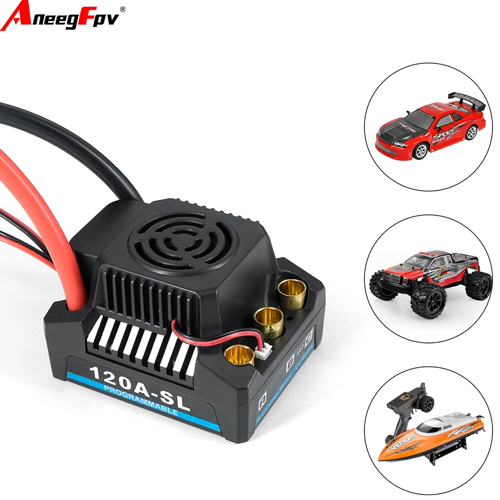 Фото Platinum 1 150A 20A 2-4S водонепроницаемый безбашетный ESC с 5,8 В-6,1 В/3 А BEC для 1/10 1/12 1/14 RC автомобиля, грузовика, модель игрушки №1