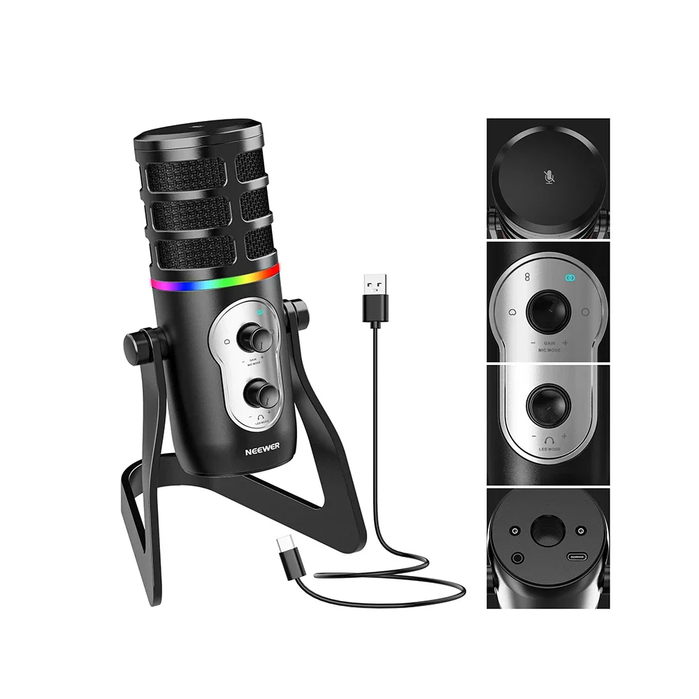 Лидер продаж микрофон RGB потоковый USB игровой 4 режима звукоснимателя
