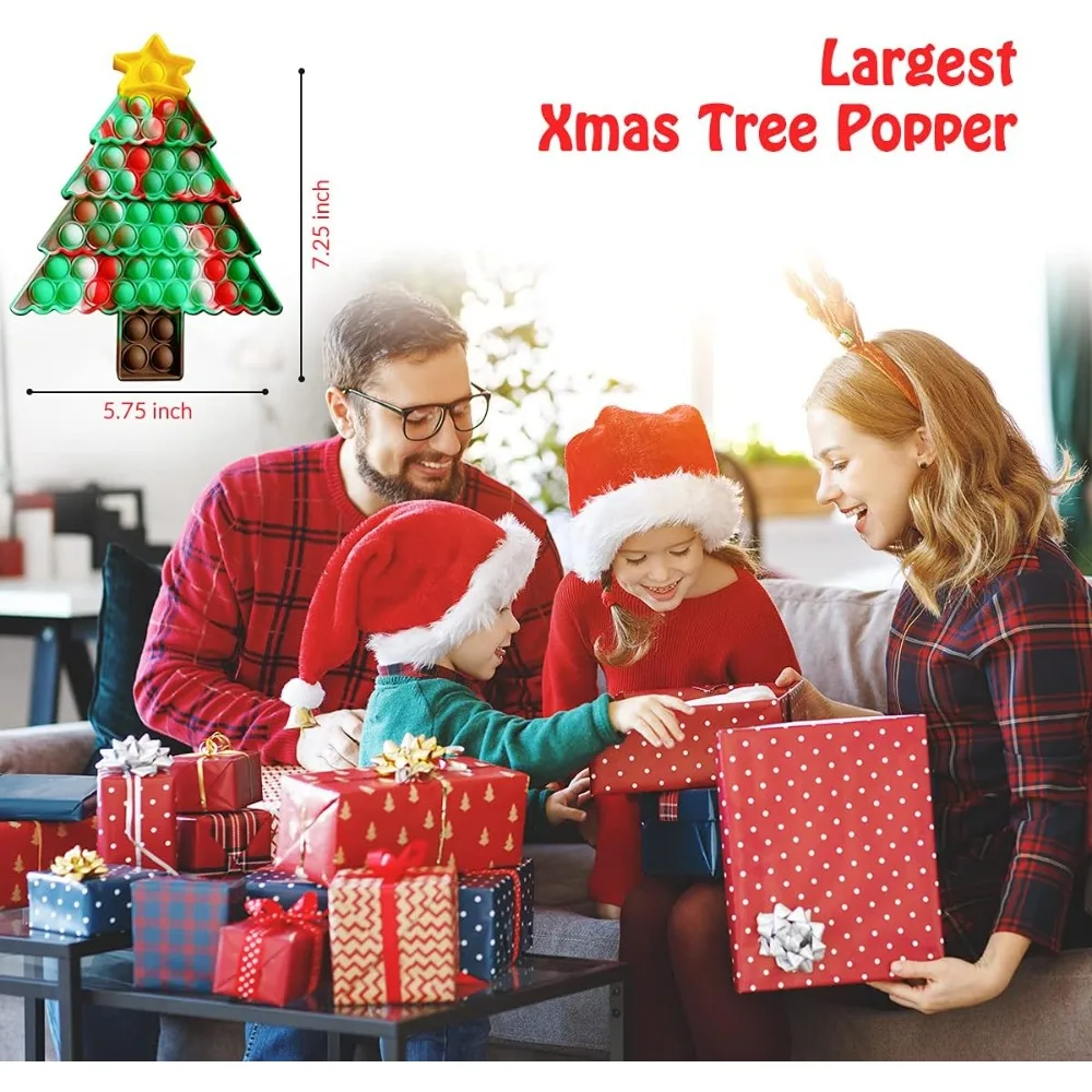 Рождественская силиконовая игрушка для снятия стресса малышей чулок елок