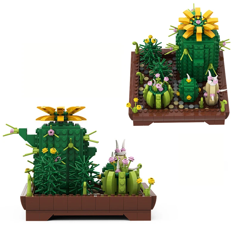 

Кактус бонсай растения MOC горшечные строительные блоки игрушки высокотехнологичная сборка креативный домашний орнамент кирпичи Цветочный комплект