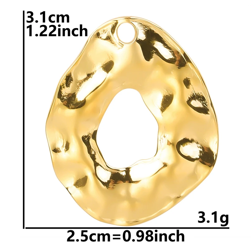 3pcs/Lot Stainless Steel Charms For Earrings Making Supplies Metal Jewelry Irregular Geometry Hollow Round Pendants Accessories