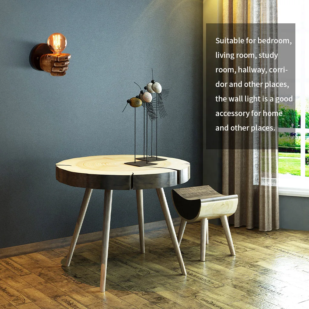 

Ретро E27 светодиодный античный полимерный настенный светильник в виде кулака Европейский бар ресторан кафе декоративный настенный светиль...