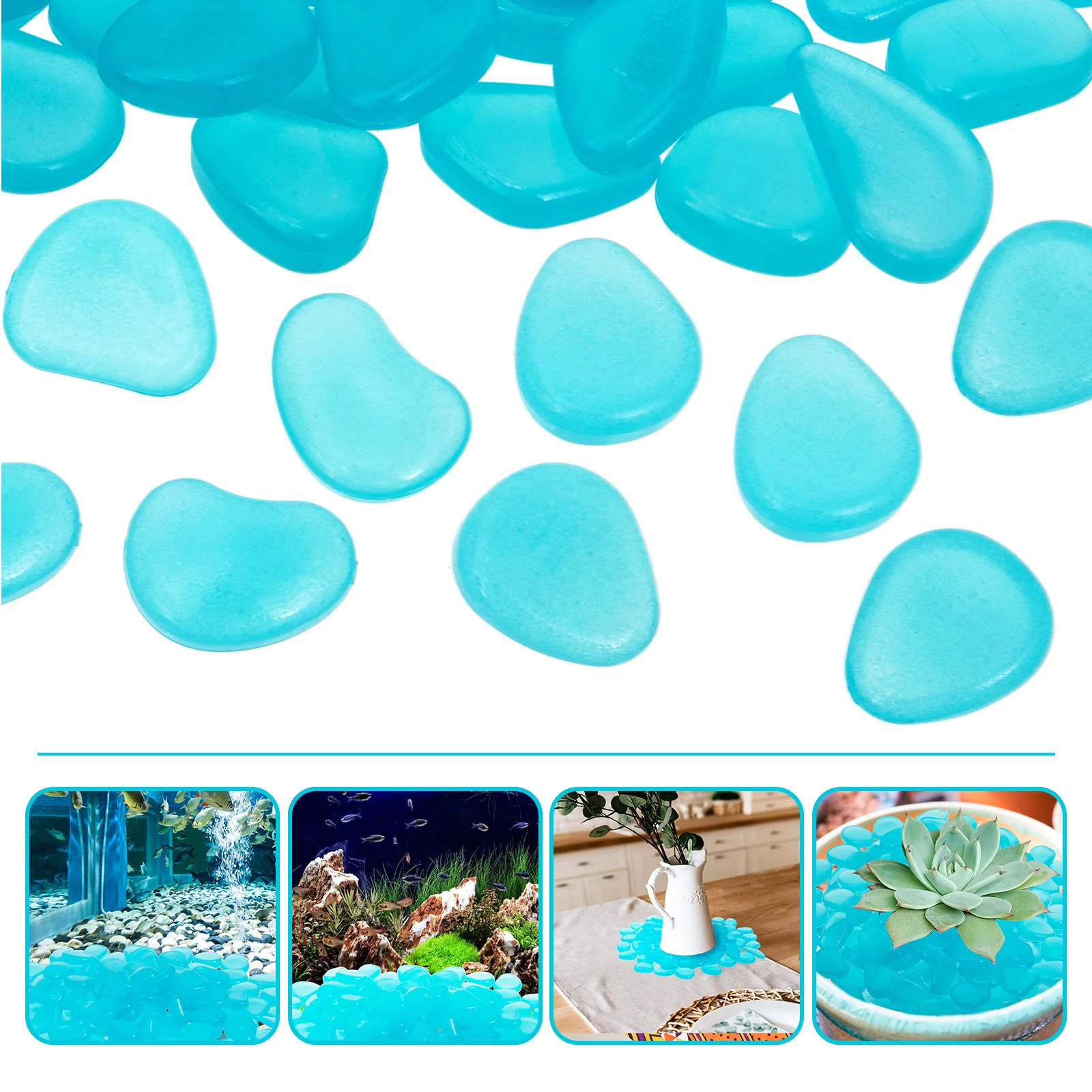 

100 Pcs Fish Tank Marble Decor Tank Decorations Rocks Artificiales Para Luminous Stone Decorative Pebble Stones Home decor