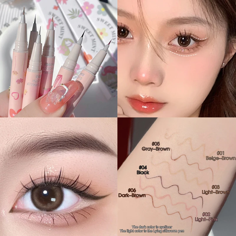 

Natural Liquid Eyeliner Lying Silkworm Pen Brighten Enlarge Eyes Long Lasting Waterproof Quick-drying Ultra-fine Eyeliner Makeup