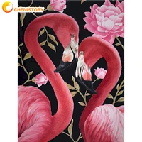 chenistory beautiful flamingos landscape diy digital painting by numbers animal wall art canvas acrylic gift home decor handwork