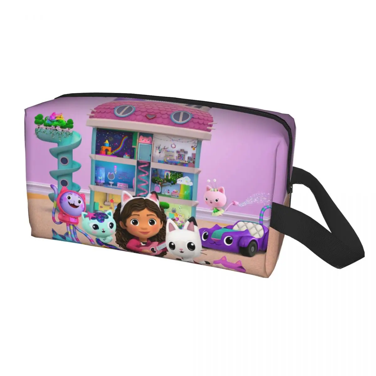 

Custom Gabbys Dollhouse Toiletry Bag Women Pandy Paws Gabby Mermaid Cat Makeup Cosmetic Organizer Lady Storage Dopp Kit Box