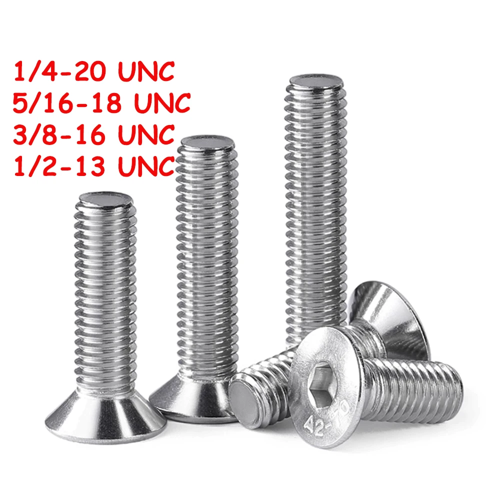 Винты Yiqianyuan  нержавеющие с потайной головкой 1/4