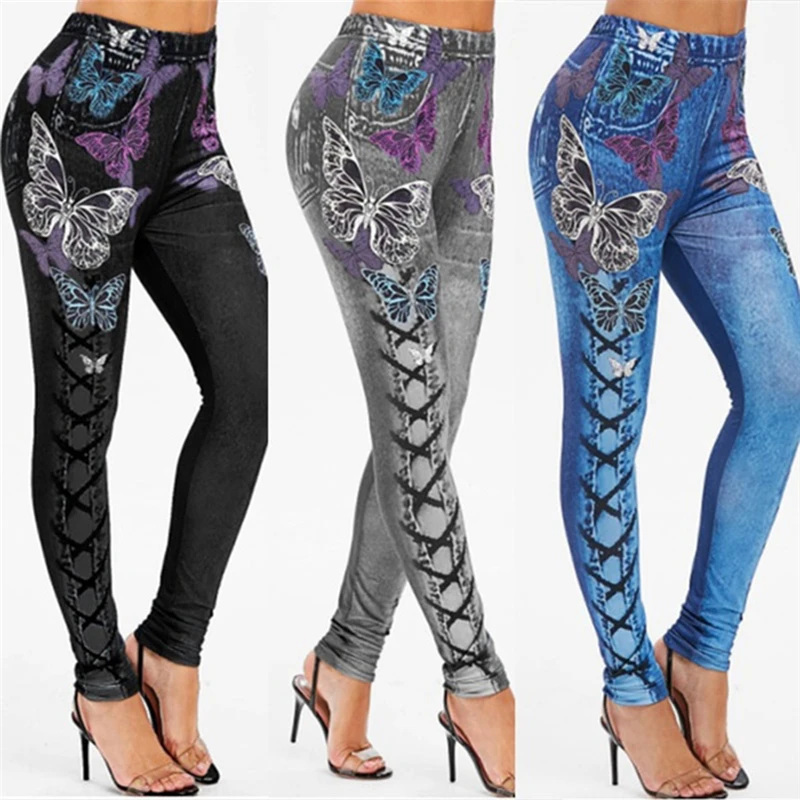 

Ladies Leggings Clothing 2023 New Women Fashion 3D Print Causual Hip Slimming High Elastic Female Breathable Leggings