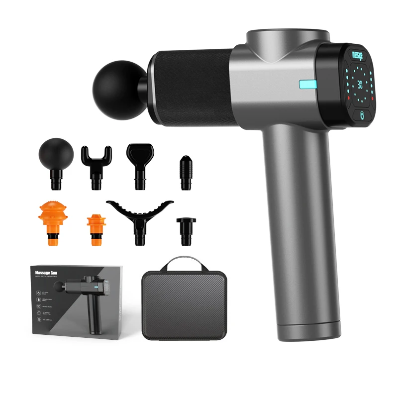 

High Frequency Massage Gun LCD Screen Electric Deep Muscle Neck Body Massager Exercise Relaxation Fascia Gun Muscle Pain Relief