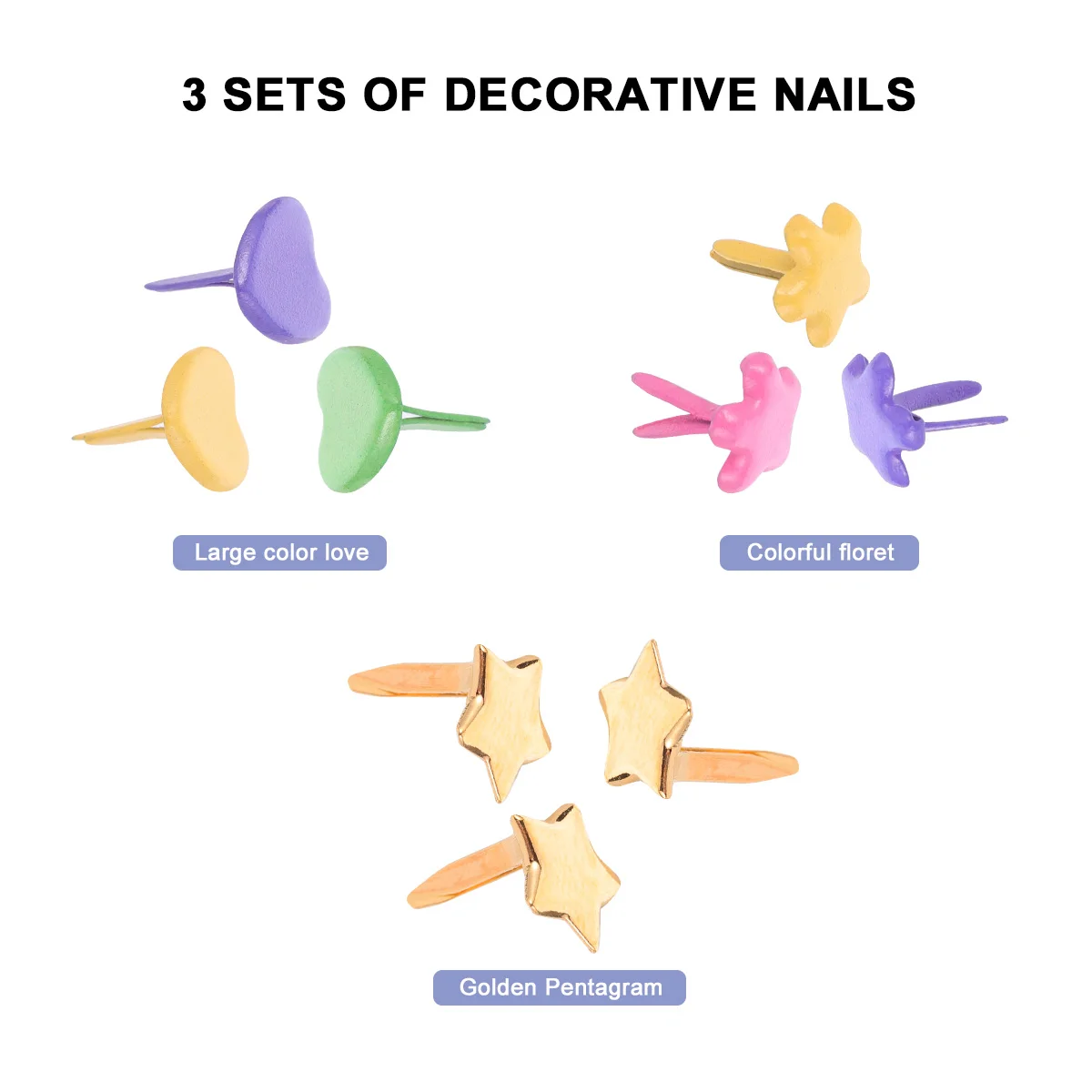 300 шт. цветные ногти декор мини-когти железные красочные детские аксессуары