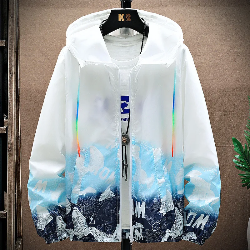 Sunscreen Jacket Men's Ultra-thin Breathable Ice Silk Jacket Summer Men's Fishing Sunscreen Clothing Men's Windbreaker Jacket