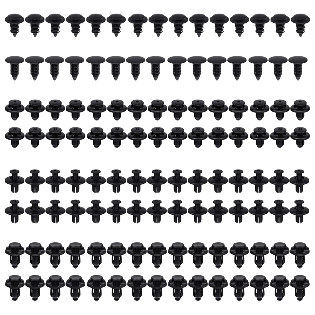 

120pcs/bag 5 Size Universal Auto Fastener Push Pin Rivet Trim Clips Vehicle Car Door Panel Fender Liner for Honda Civic Ford