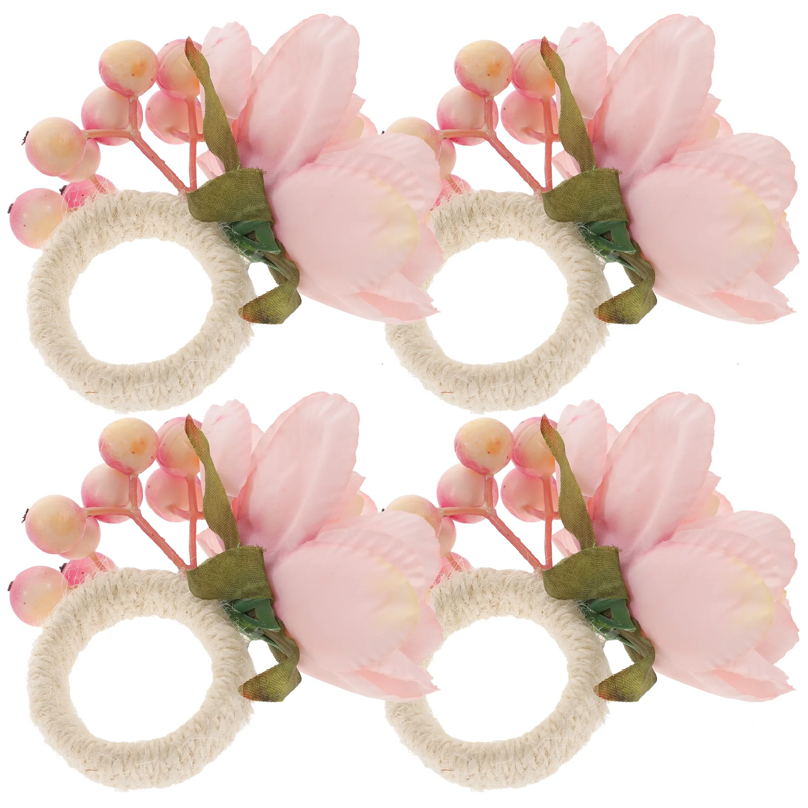 

4 Pcs Napkin Buckle Chic Serviette Ring Dining Table Rose Gold Rings Hotel Delicate Wedding Supplies Party