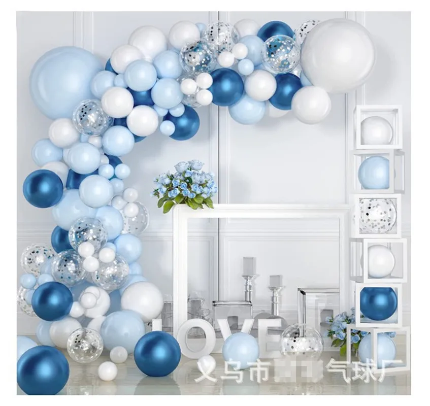 

Аксессуары для воздушных шаров, украшение для вечеринки в честь Дня рождения, свадьбы, Хэллоуина, Пасхи, цепочка с синими шарами