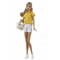 yellow plaid blouse top shorts bag shoes 11 5 dolls outfits for barbie clothes 16 bjd accessories for barbie doll clothes toys