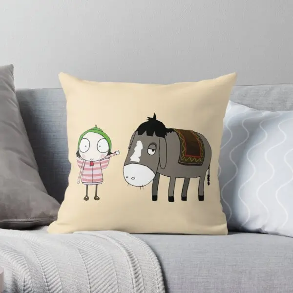 Декоративная наволочка с принтом Сара и утки осла квадратный декоративный