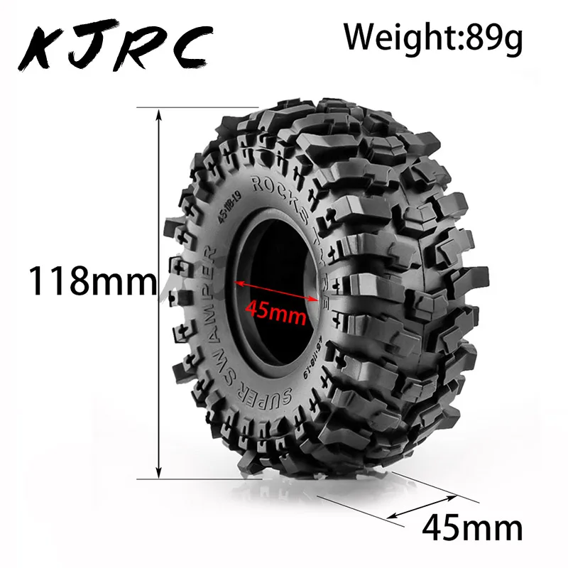 

4 шт. 118*45 мм 1,9 дюйма резиновые шины для колес 1:10 RC Rock Crawler Axial SCX10 SCX10 II 90046 AXI03007 TRX-4 RBX10