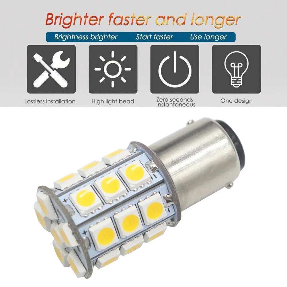 

Parts LED White DC 9V-DC14V Inner Lights Bulbs Practical 1004 1076 1142 1Pcs 27-SMD BA15D 6000K White Brand New