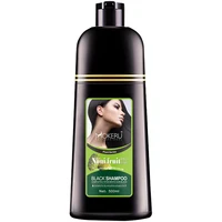 500ml black natural organic hair dye color fast 5 min shining plant essence black hair cream dye shampoo for change white hair