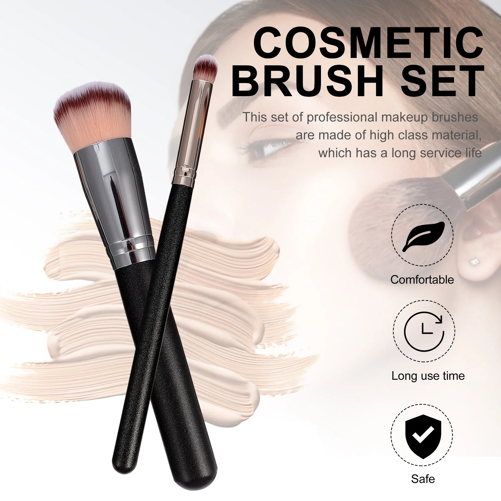 2 шт. кисти для макияжа синтетический тональный порошок консилеры кисть