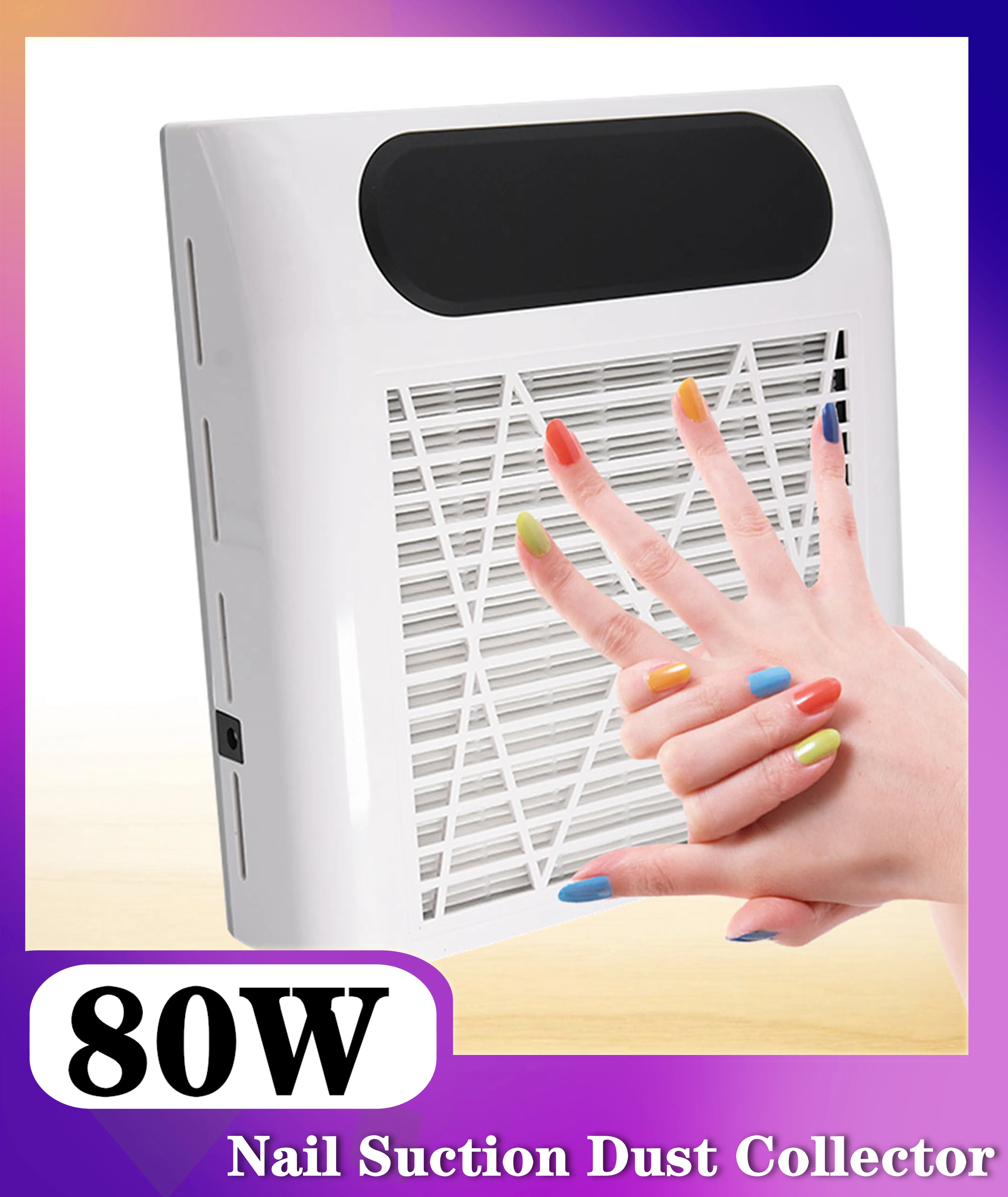 

80W Nail Dust Collector Fan Vacuum Cleaner Manicure Machine Tools With Filter Strong Power Nail Art Tool Nail Vacuum Cleaner