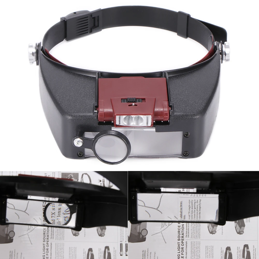 

LED Head-Mounted Watch Maintenance Magnifying Glasses For Reading Optivisor Magnifying Glass Loupes Jewelry Watch Repair Tool