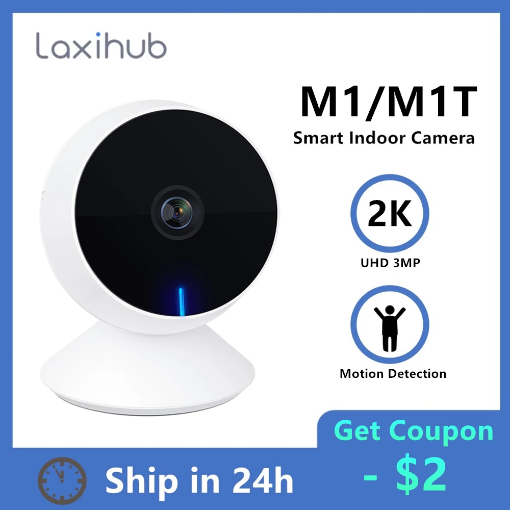 Laxihub IP Camera Indoor Wi-Fi Surveillance Camera Baby Monitor 720P 1080P 2K Mini Cam Home Security Webcam Motion Detection