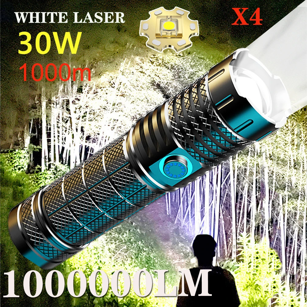 High Power Rechargeable LED Flashlight Zoom Torch Outdoor Camping Strong Lamp 5Modes Waterproof Super Bright Tactical Flashlight