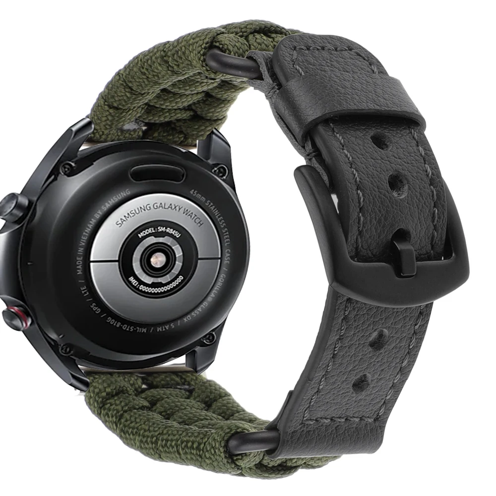 Ремешок 22 мм 20 для samsung galaxy watch 7/4/5/6/6classic/5pro/4classic band 44 40 47 43 45 46 42 спортивный нейлон